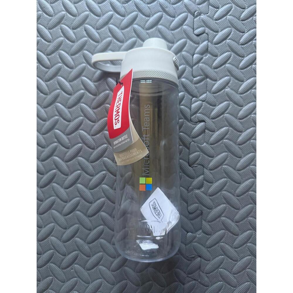 MS Teams Thermos 24 oz Hydration Bottle w/ Rotating Intake Meter - Clear - New!